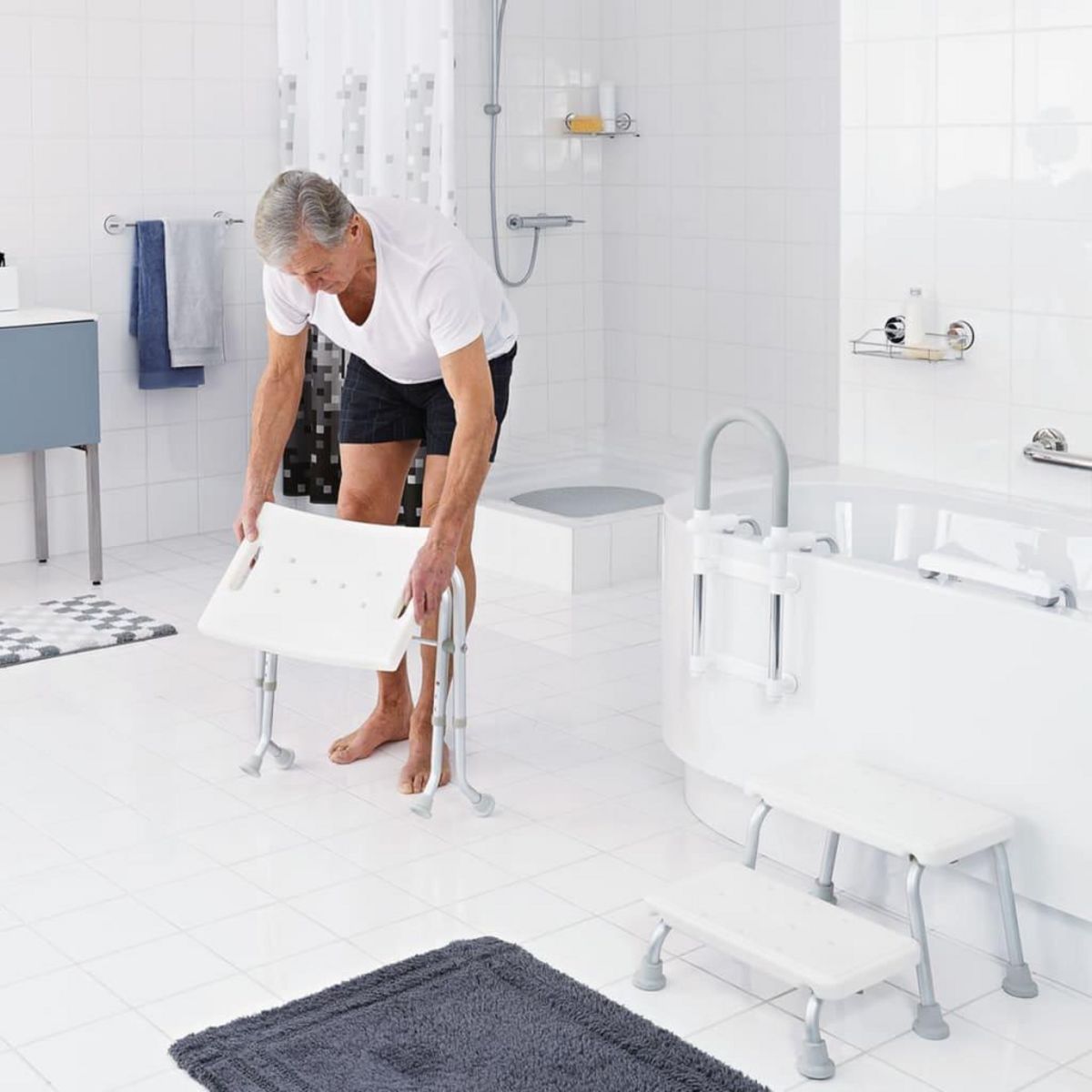RIDDER RIDDER Tabouret pliable de salle de bain 110 kg Blanc A0050301