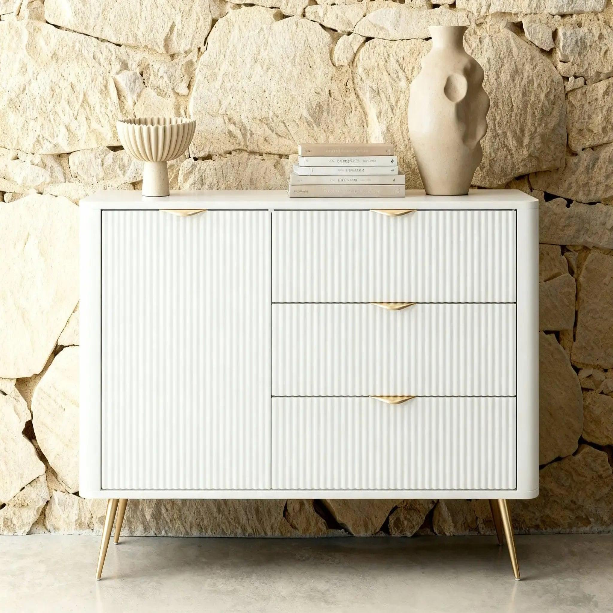 Voir la diapositive 2 : CASANOVA PARIS Joudy mini - mini buffet 138cmeffet rainuré