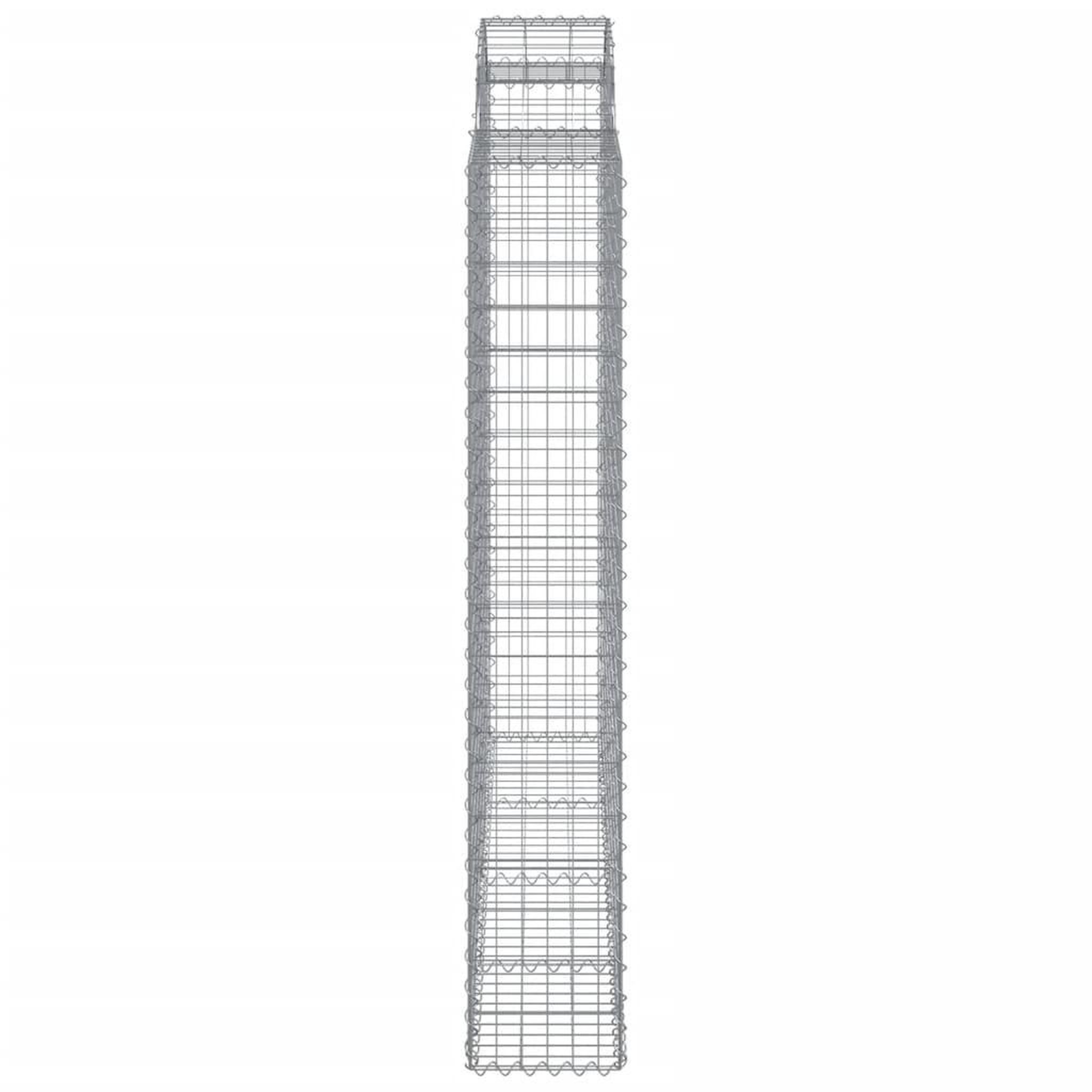 Voir la diapositive 5 : VIDAXL Paniers a gabions arques 2 pcs 200x30x180/200 cm Fer galvanise