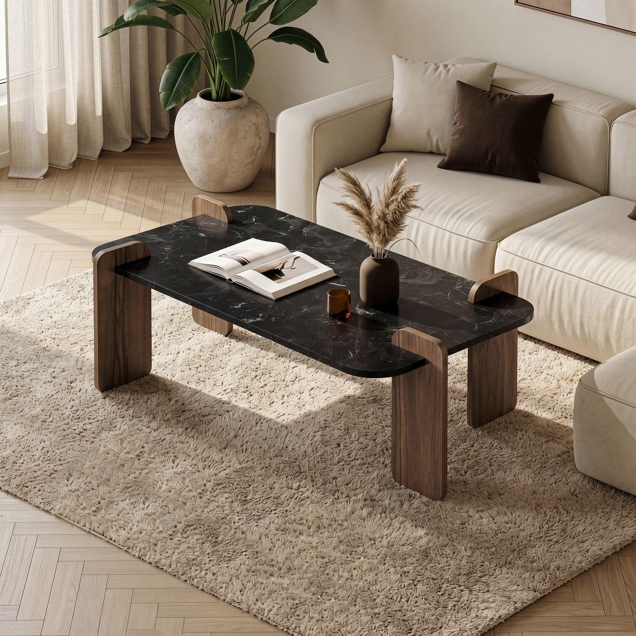 Voir la diapositive 2 : Habitat et Jardin Table basse en bois  renard  - 120 x 60 x 35 cm - noir