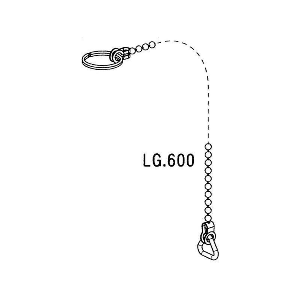 GIRPI Anneau et chaînette pour lavabo, L. 60 cm