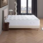 DODO Ensemble - Matelas ferme + sommier + Tête de lit Blanc/Beige LE VERITABLE. Coloris disponibles : Blanc