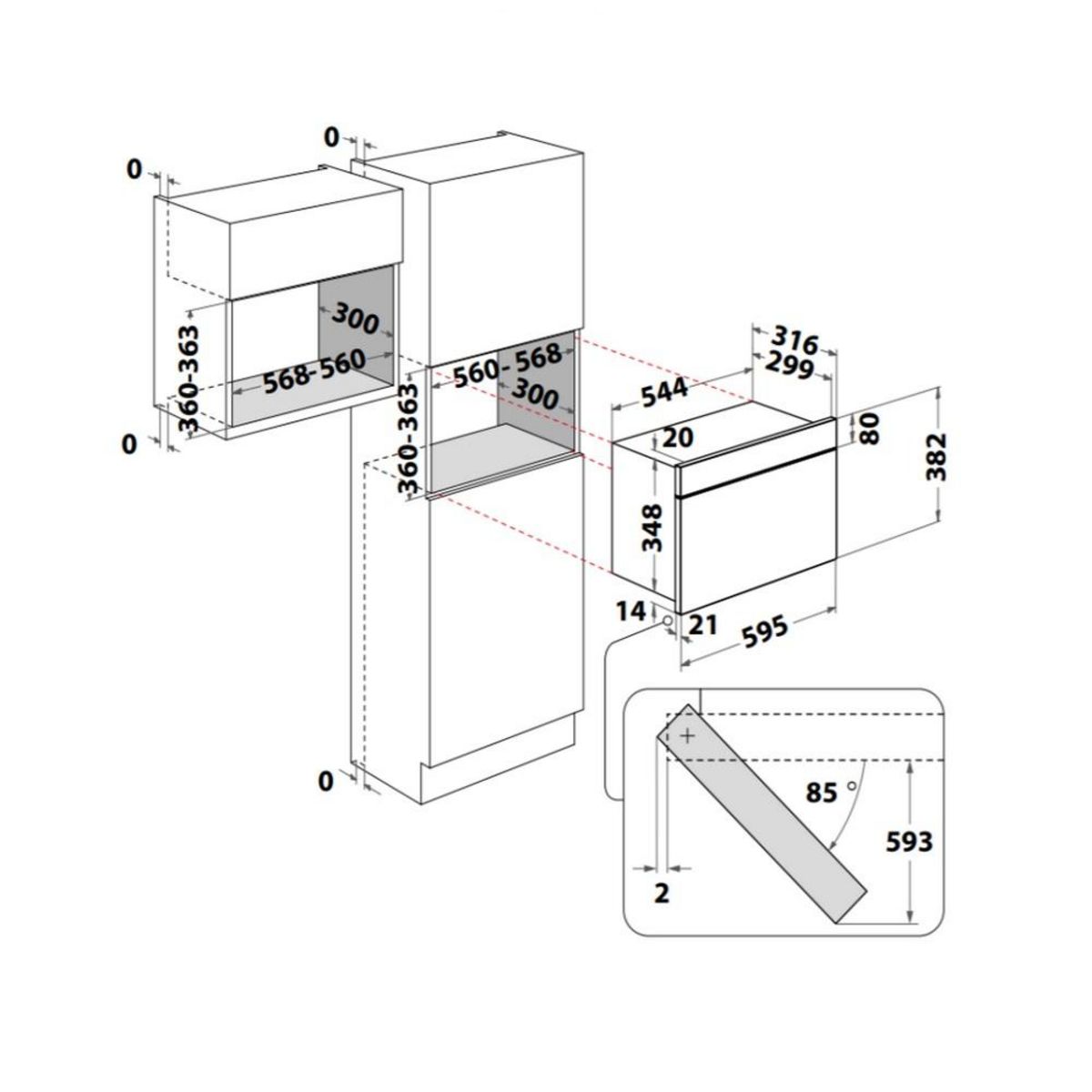 Whirlpool Micro-ondes solo 22l 1300w encastrable noir - MBNA900X