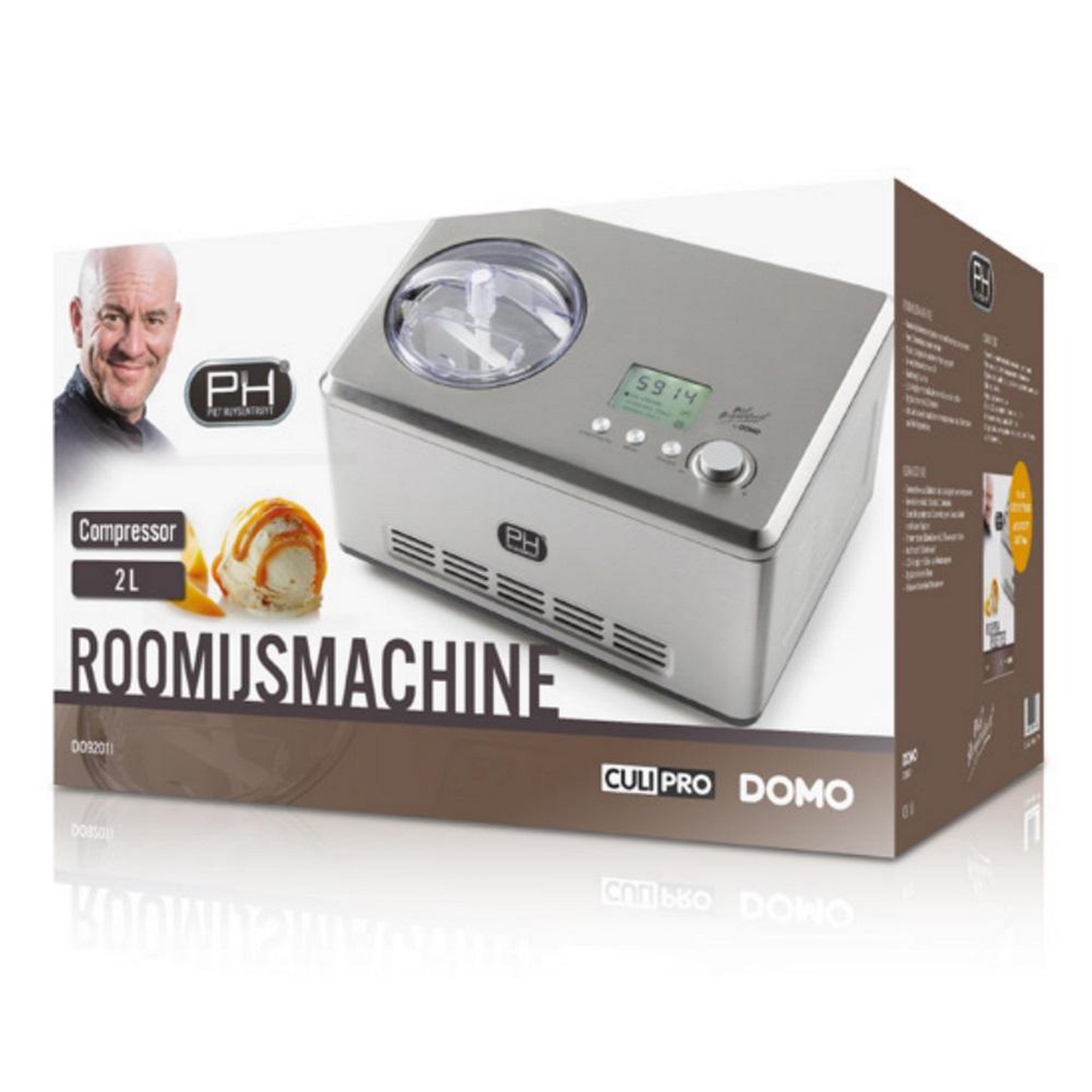 Voir la diapositive 2 : Domo Turbine à glace 2l 180w inox - DO9201I