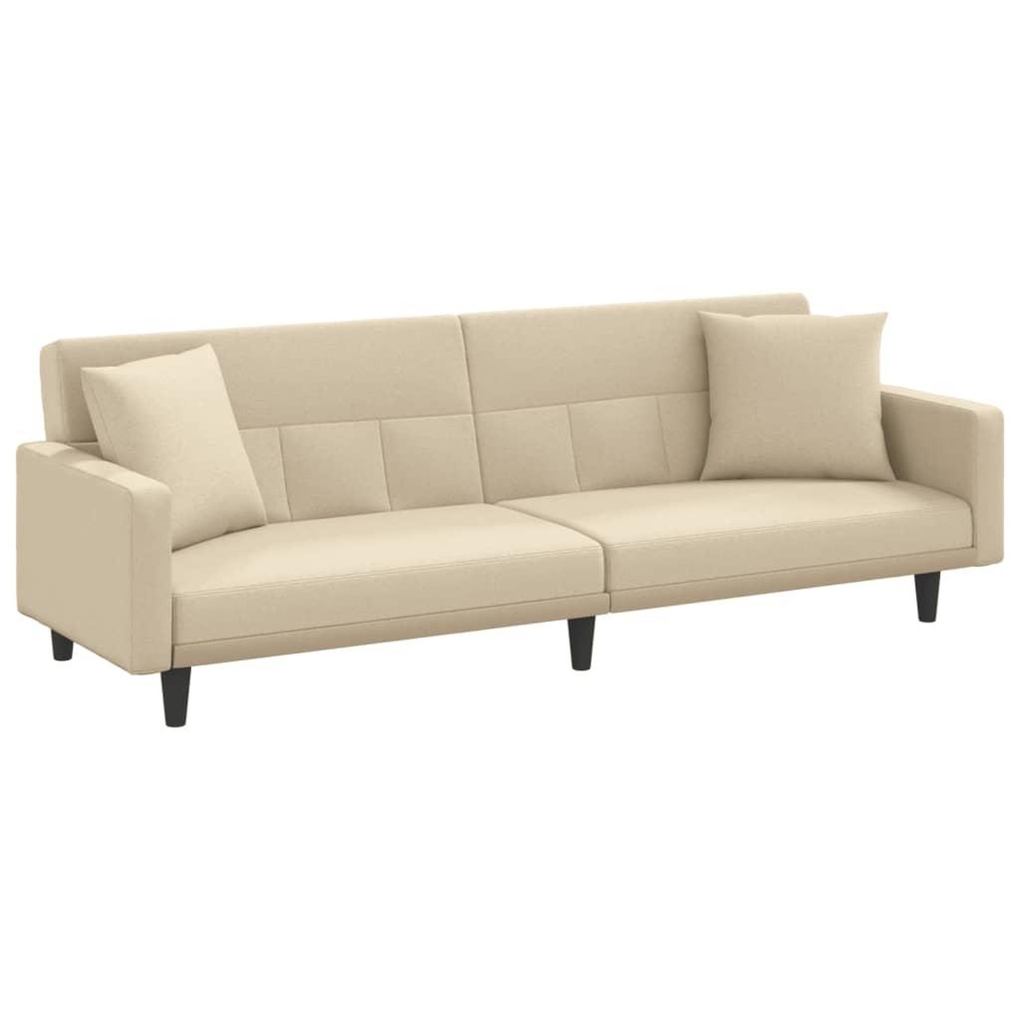 Voir la diapositive 2 : VIDAXL Canape-lit avec coussins creme tissu