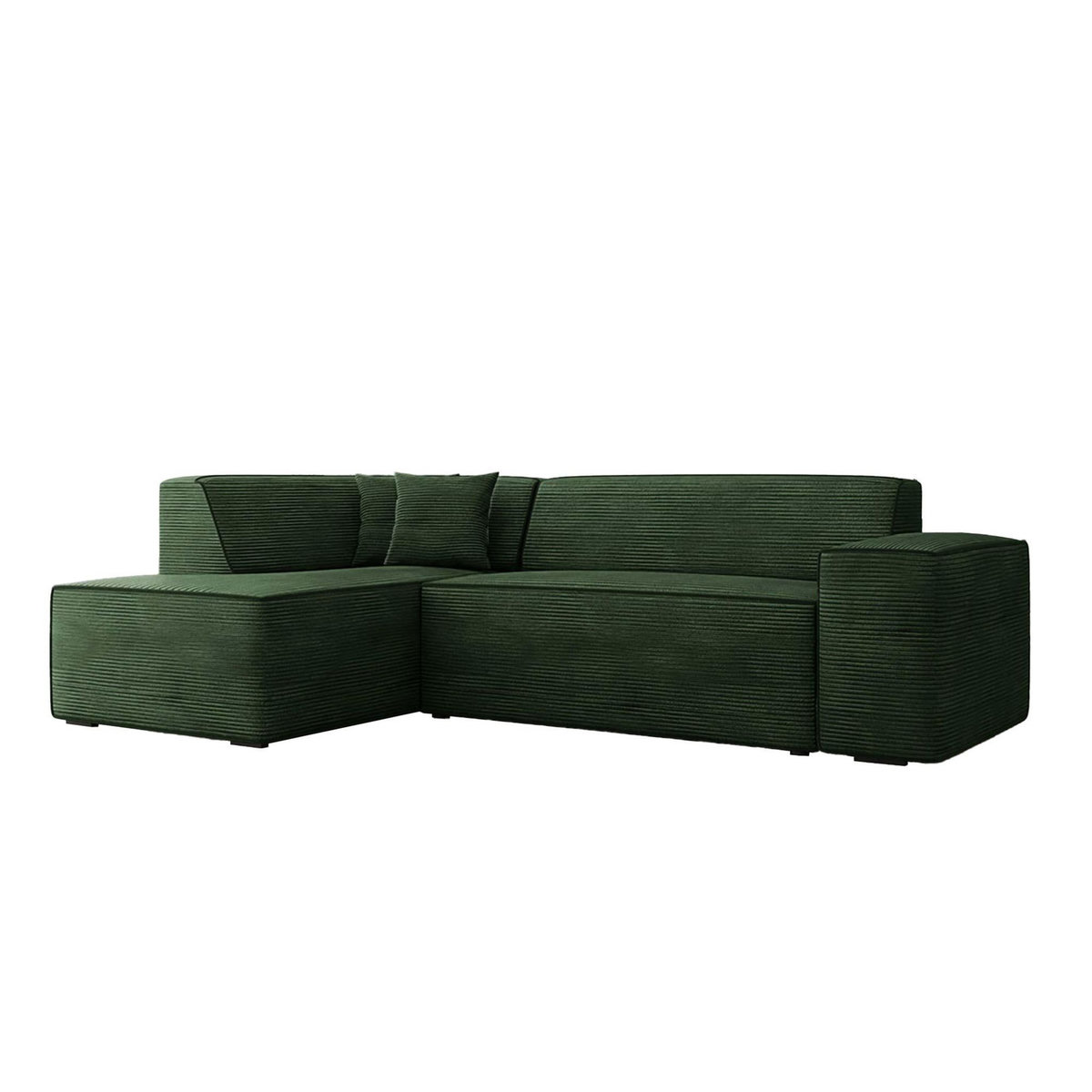 BEST MOBILIER Duchamp - canapé d'angle gauche - 5 places - en velours côtelé