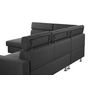 Voir la diapositive 5 : Canapé d'angle 4-5 places fixe avec LED - TOMY - Tissu gris chiné foncé - Angle gauche