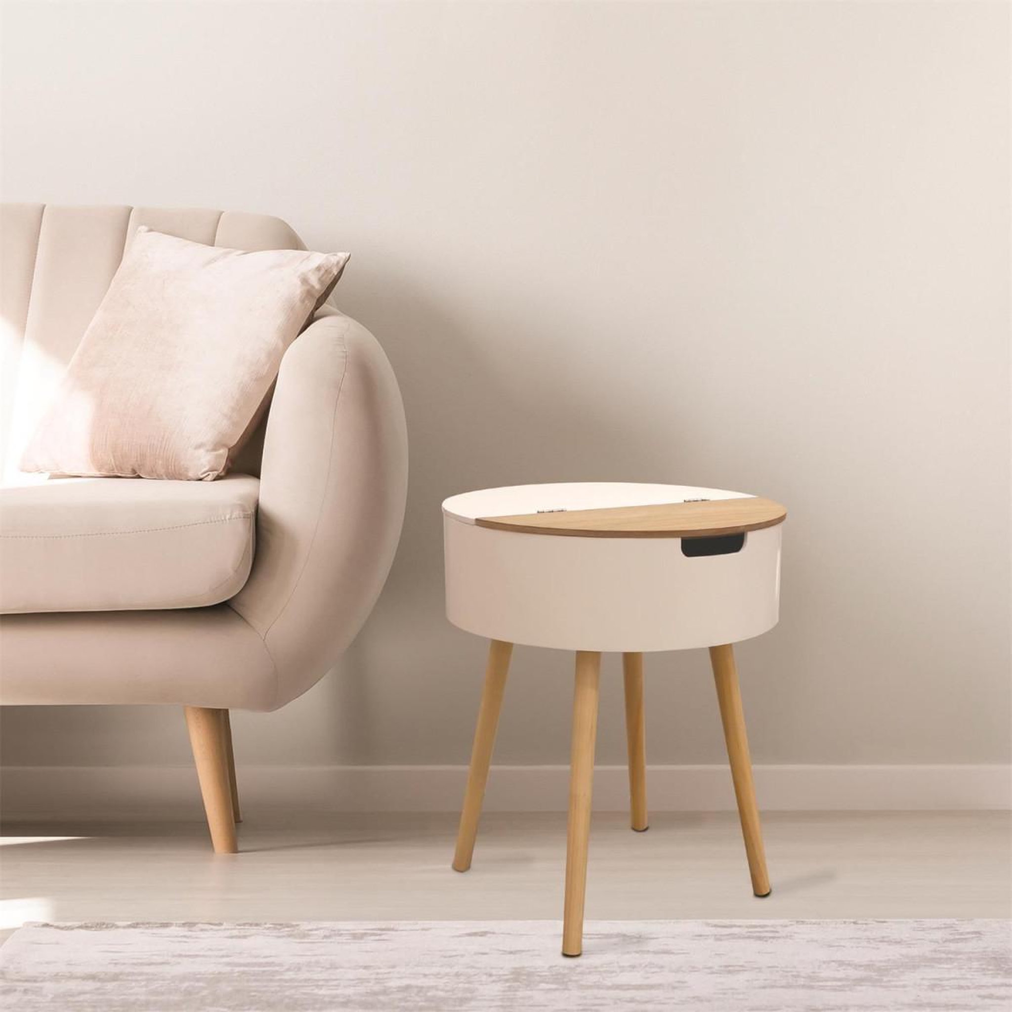 Voir la diapositive 4 : The Home Deco Factory Table d'appoint & coffre  iowa  54cm naturel