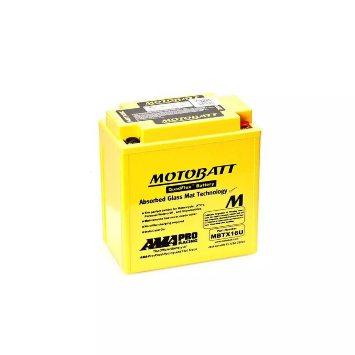  Batterie Motobatt QuadFlex AGM MBTX16U 12V 19ah 250A YTX16-BS YTX20CH-BS