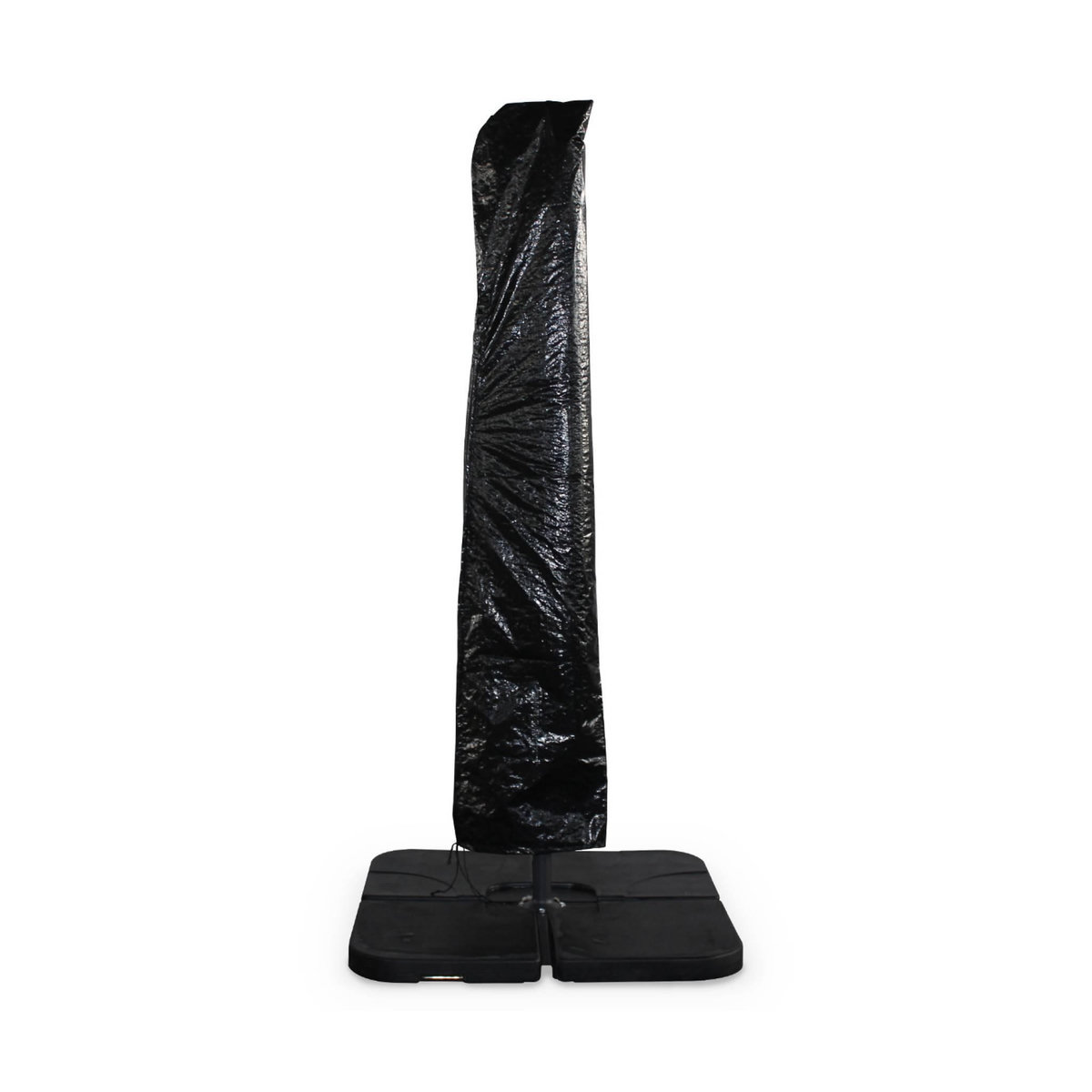 SWEEEK Housse pour parasol Hardelot. Biscarosse. Falgos. Shanghai. Touquet. Cabourg. Hélios et Pyla 3x3m - Noire - Avec fermeture éclair. et tige de mise en place.