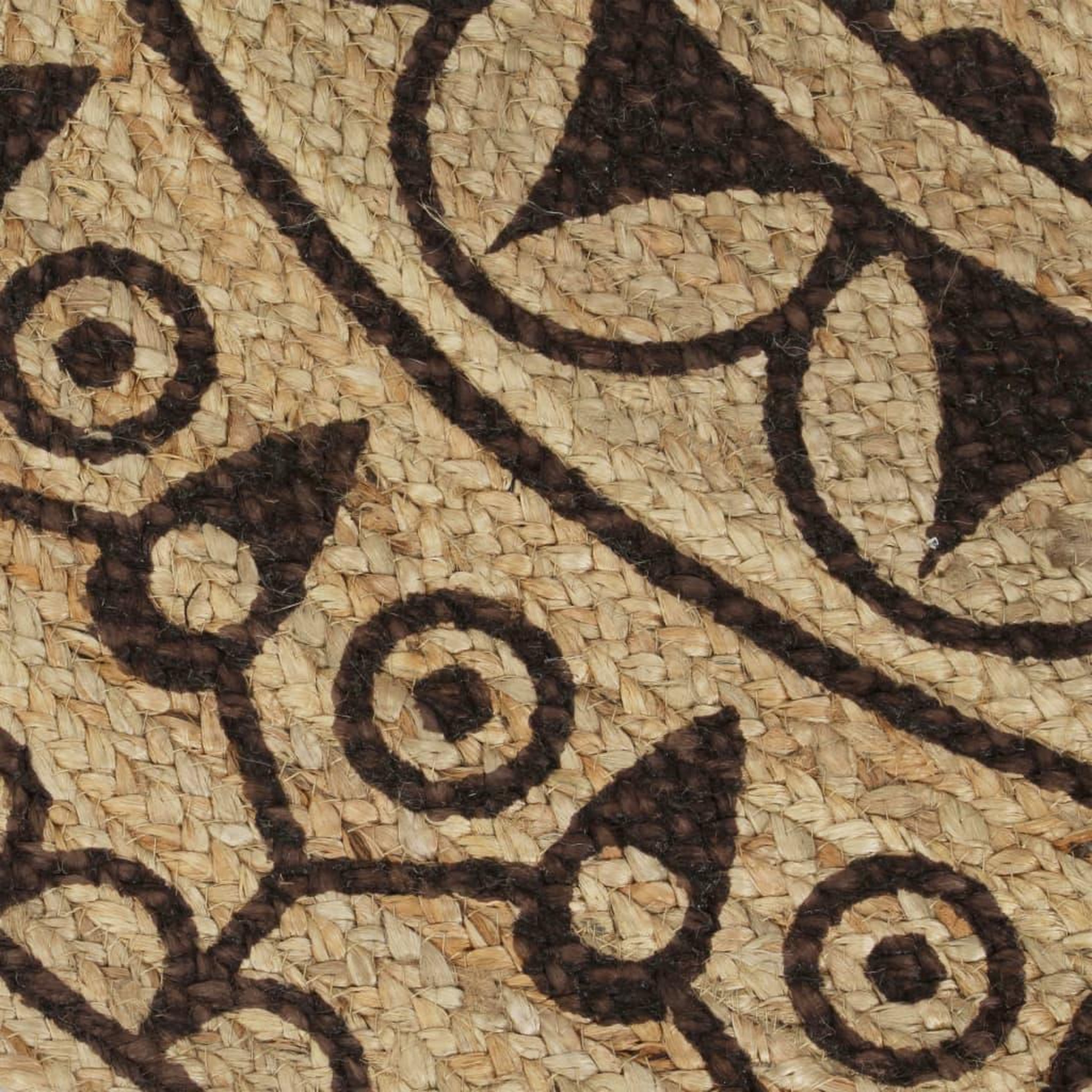 Voir la diapositive 4 : VIDAXL Tapis fait a la main Jute avec imprime marron fonce 150 cm