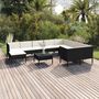 Voir la diapositive 1 : VIDAXL Salon de jardin 11 pcs avec coussins Resine tressee Noir