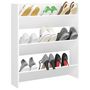 Voir la diapositive 3 : VIDAXL Armoire a chaussures murale blanc 80x18x90 cm bois d'ingenierie