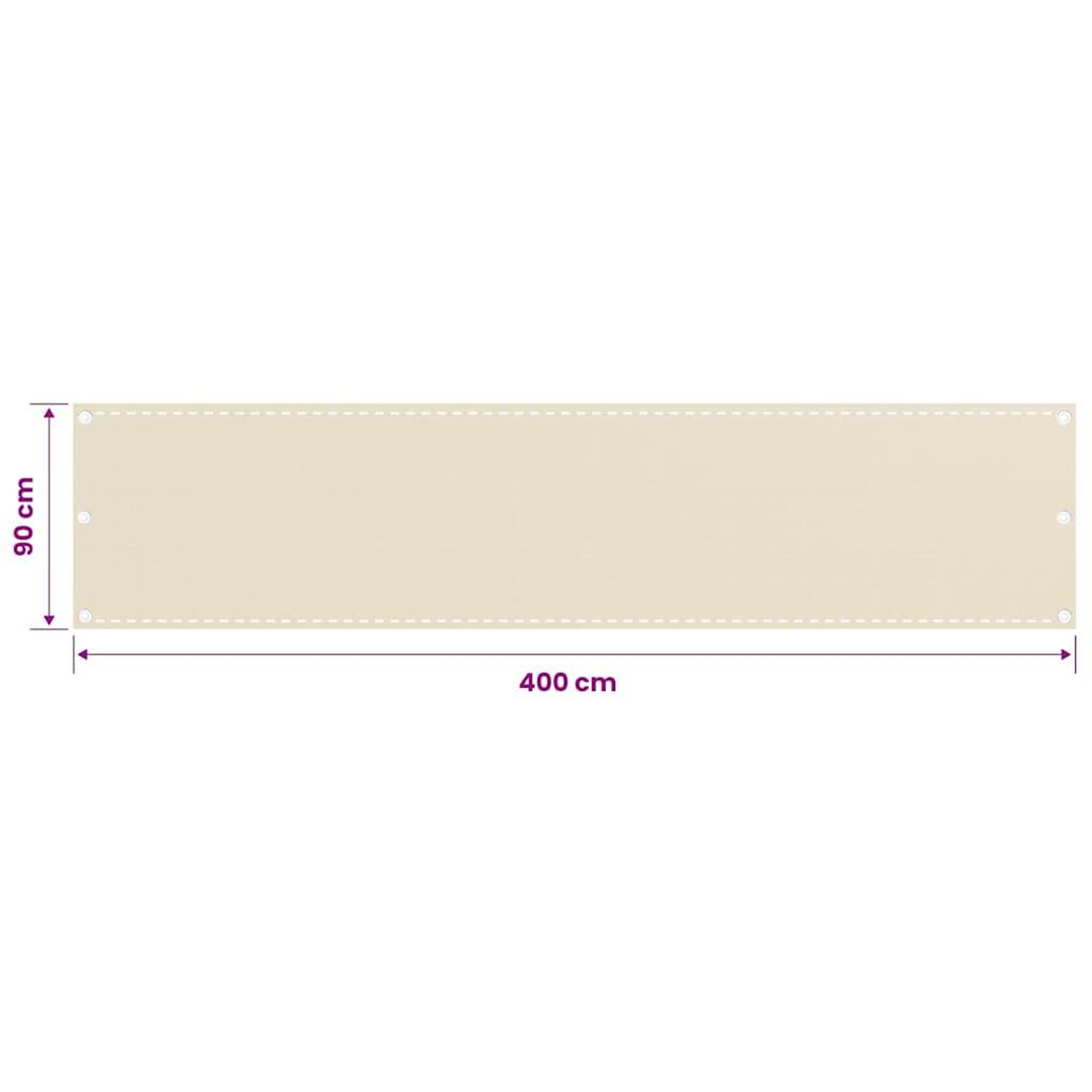 Voir la diapositive 3 : VIDAXL Ecran de balcon Creme 90x400 cm PEHD