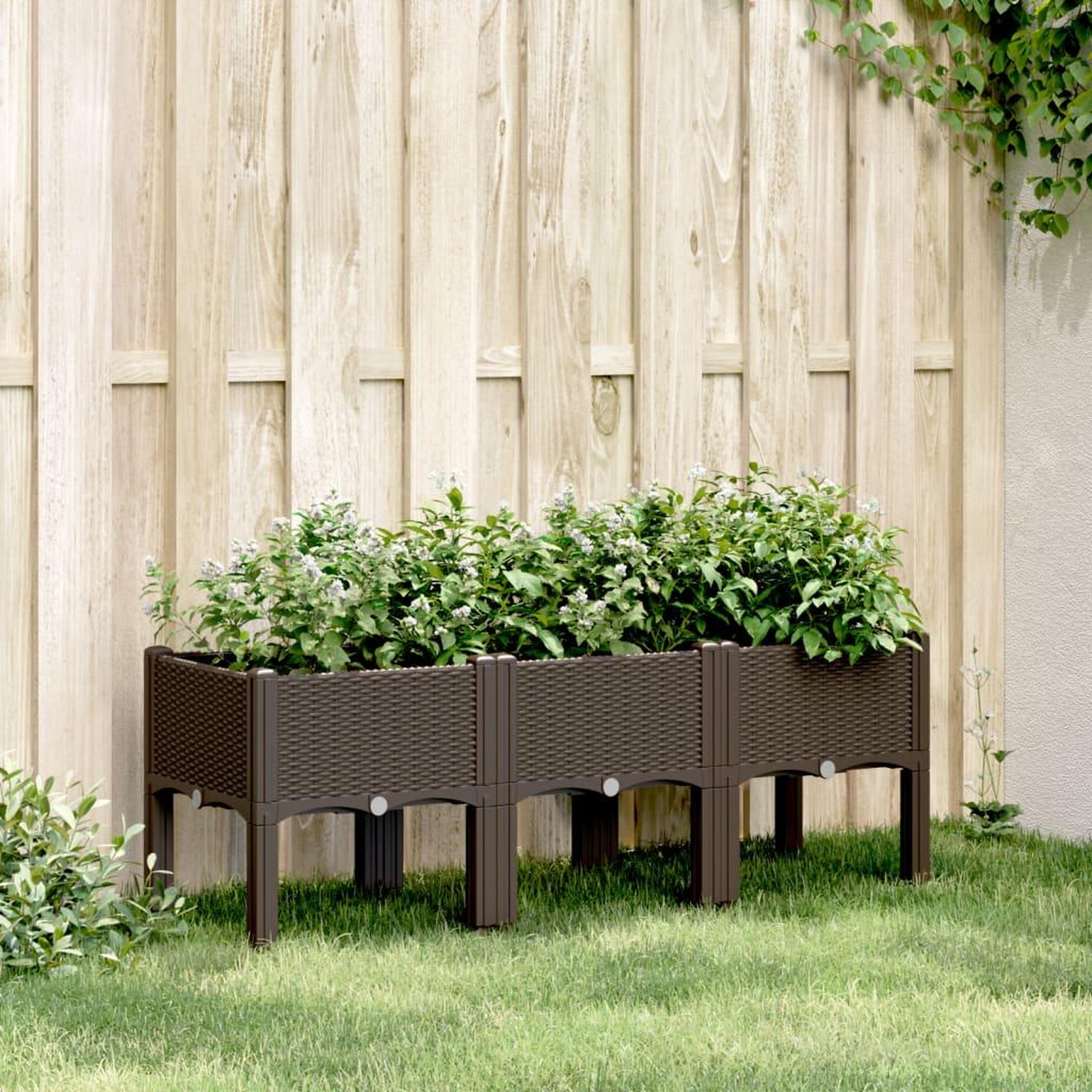 VIDAXL Jardiniere avec pieds marron 120x40x42 cm PP