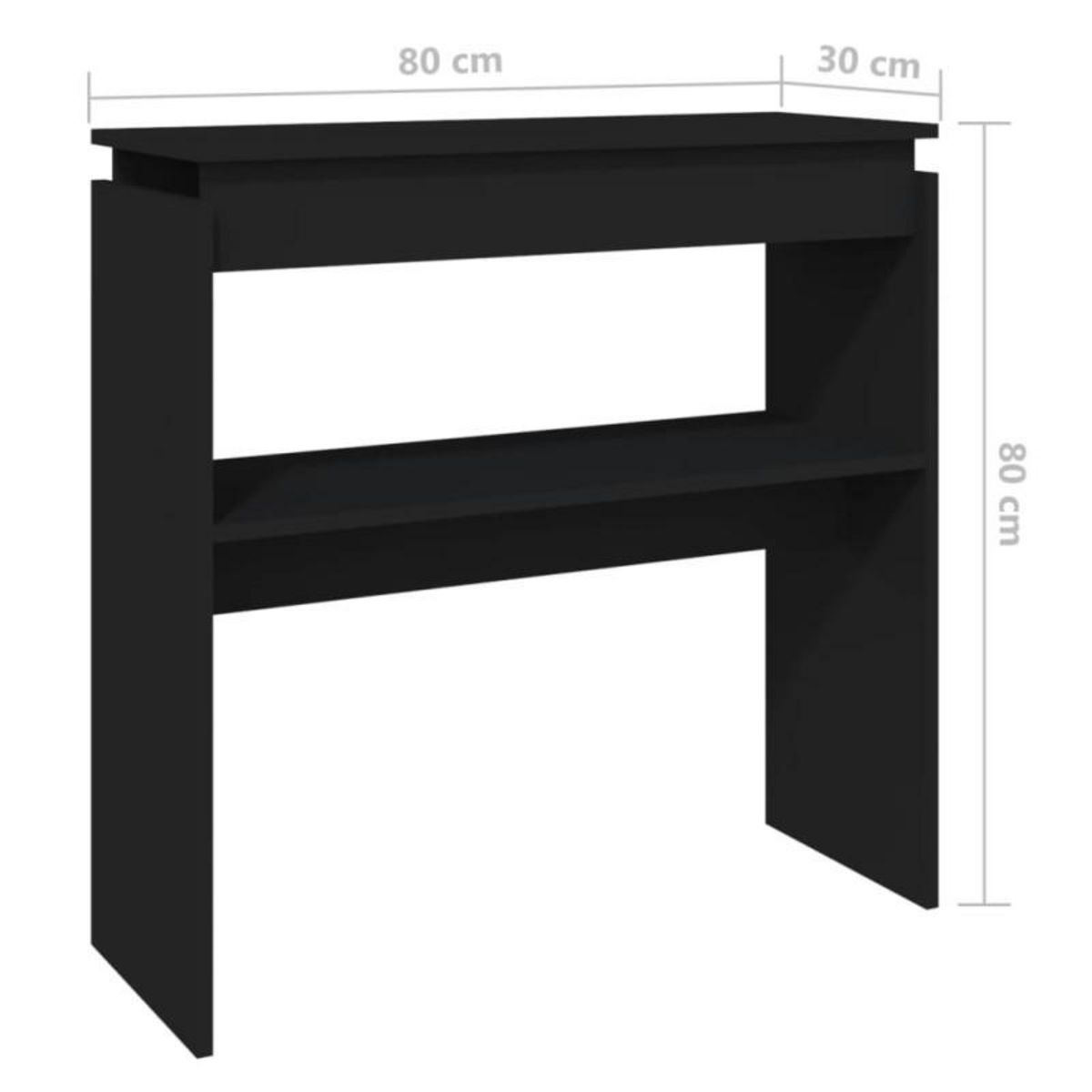 VIDAXL Table console Noir 80x30x80 cm Aggloméré