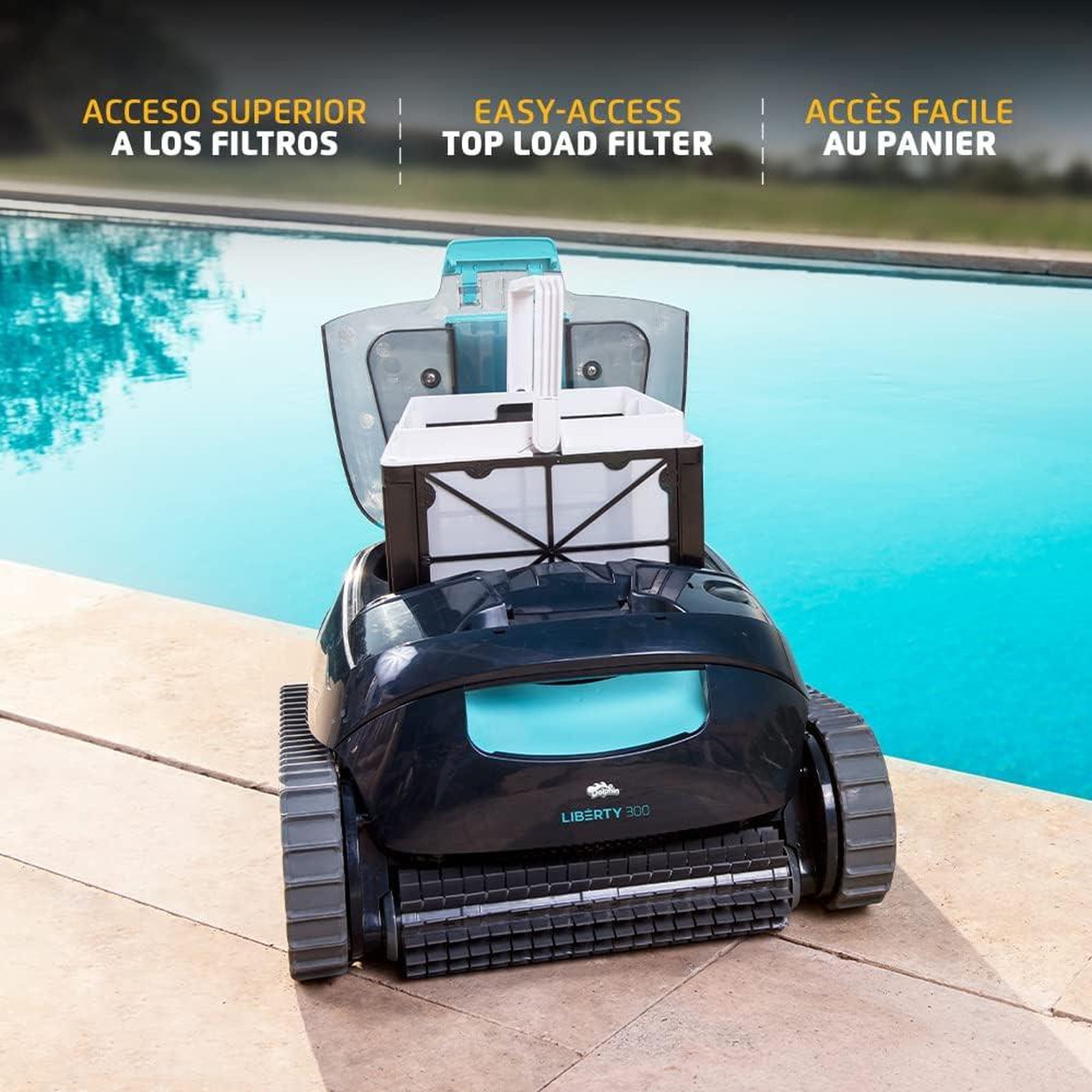 Voir la diapositive 6 : Dolphin Robot electrique de piscine sans fil fond, parois et ligne d'eau - liberty 300