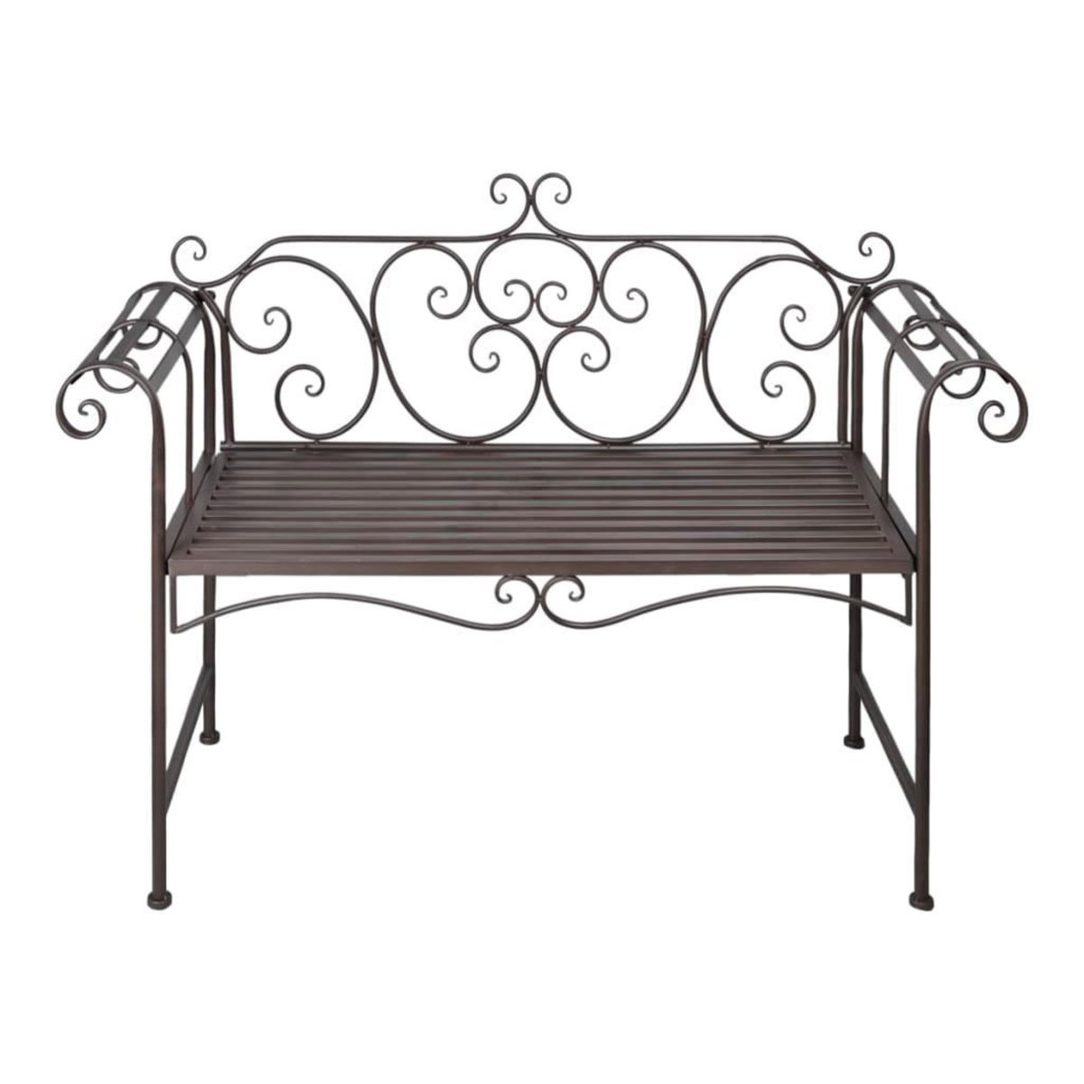 VIDAXL Banc de jardin 132 cm Acier Antique Marron