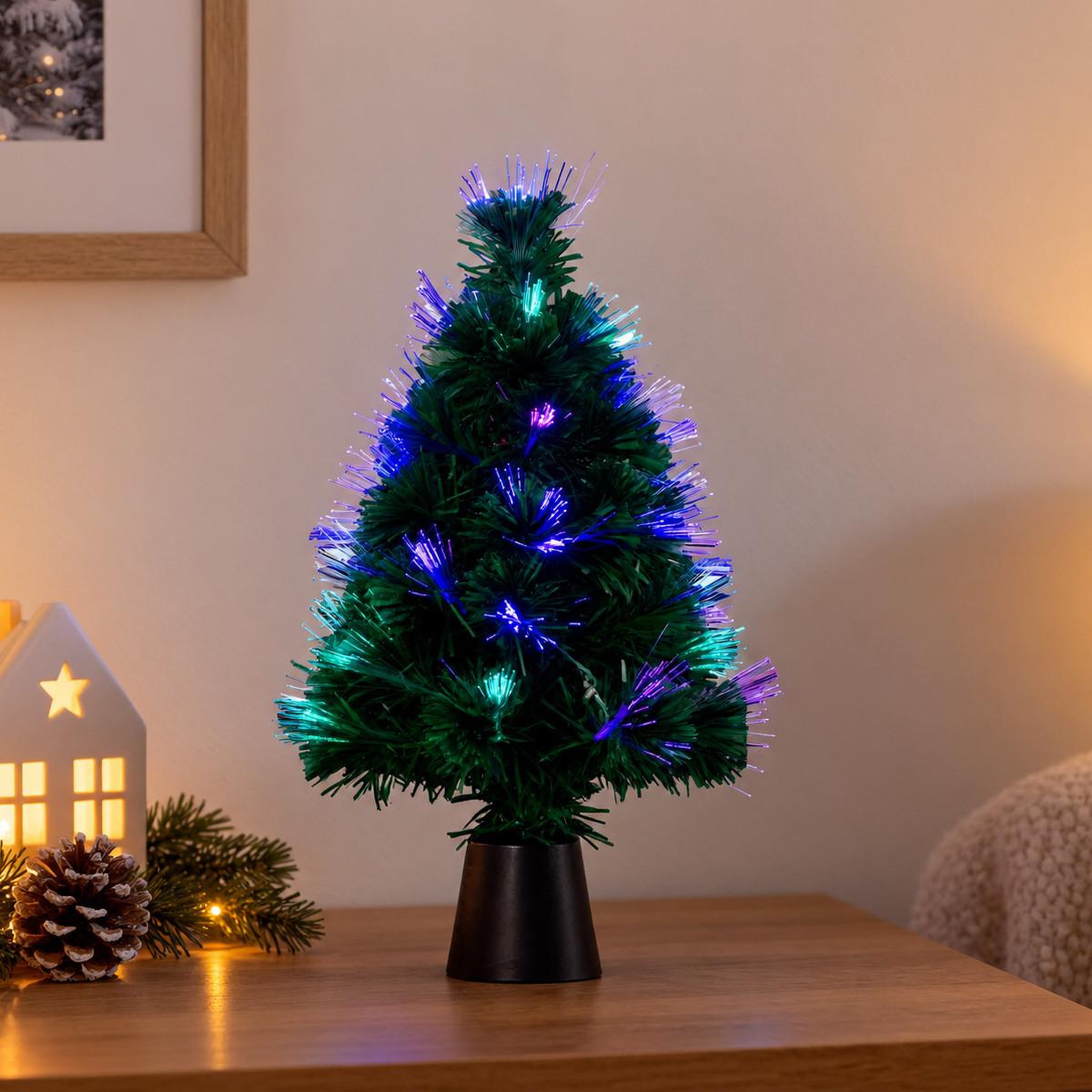 Voir la diapositive 3 : FEERIC LIGHT & CHRISTMAS Décoration Lumineuse  Arbre Budapest  45cm Vert