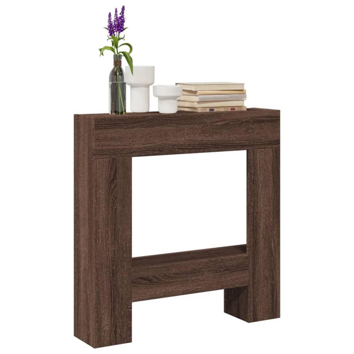 VIDAXL Cadre de cheminee chene marron 81x18x82 cm bois d'ingenierie