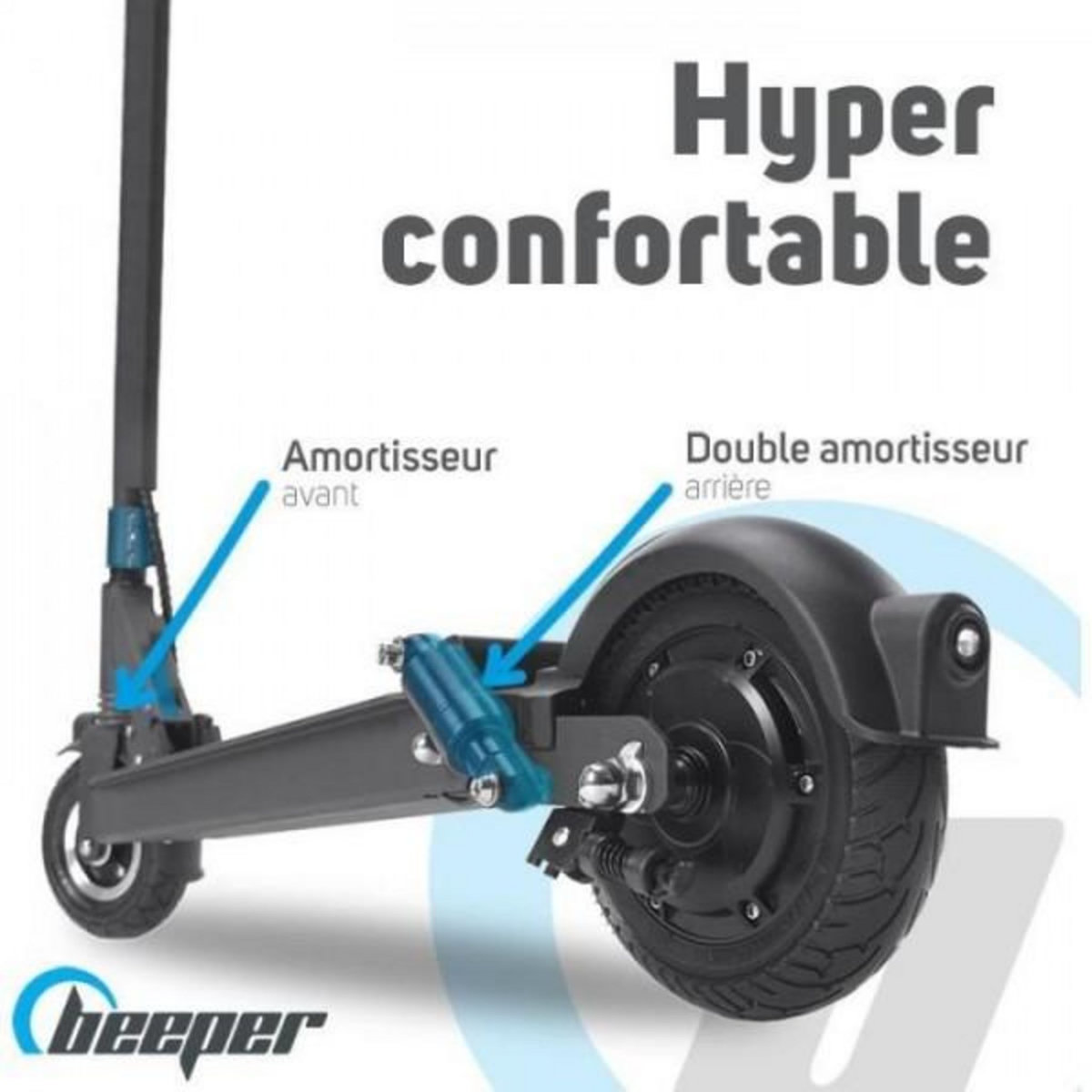 BEEPER Trottinette Electrique Trottinette electrique SPEED FX8-G2-10 - BEEPER - Roues 8 - 350W - Noir