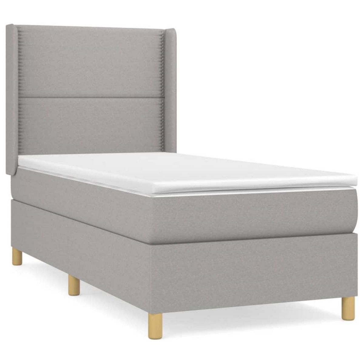 VIDAXL Sommier a lattes de lit avec matelas Gris clair 80x200 cm Tissu