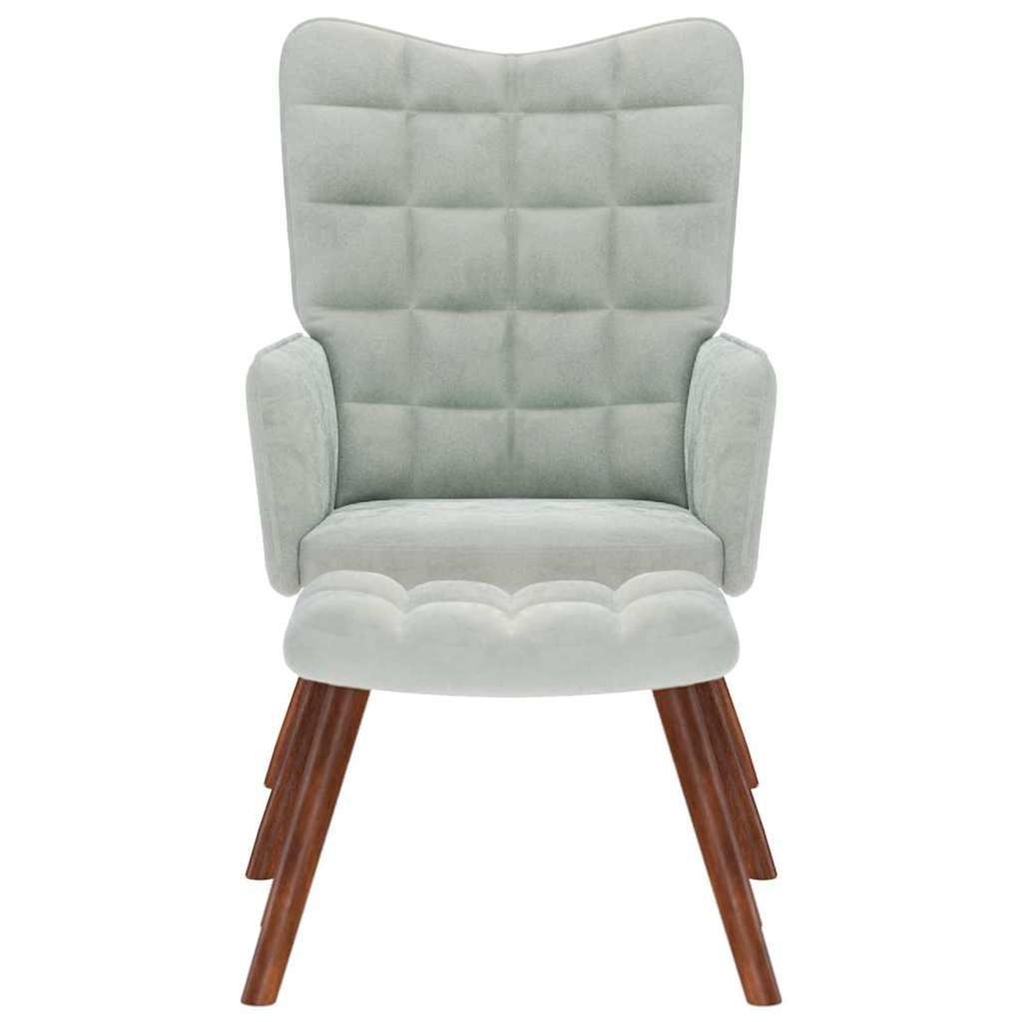 Voir la diapositive 4 : VIDAXL Chaise de relaxation avec tabouret Gris clair Velours