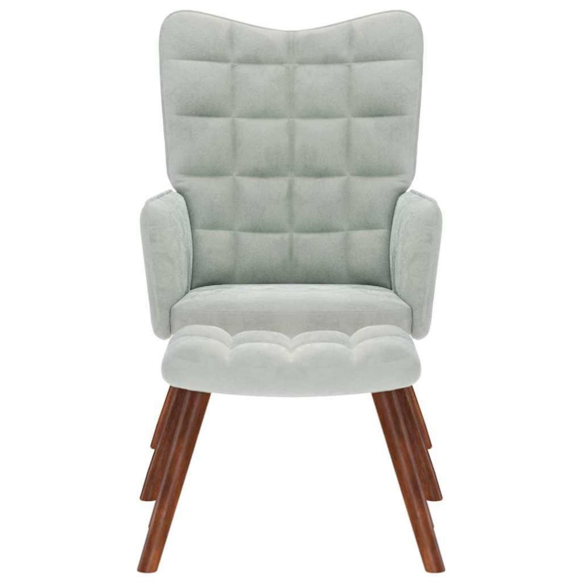 VIDAXL Chaise de relaxation avec tabouret Gris clair Velours