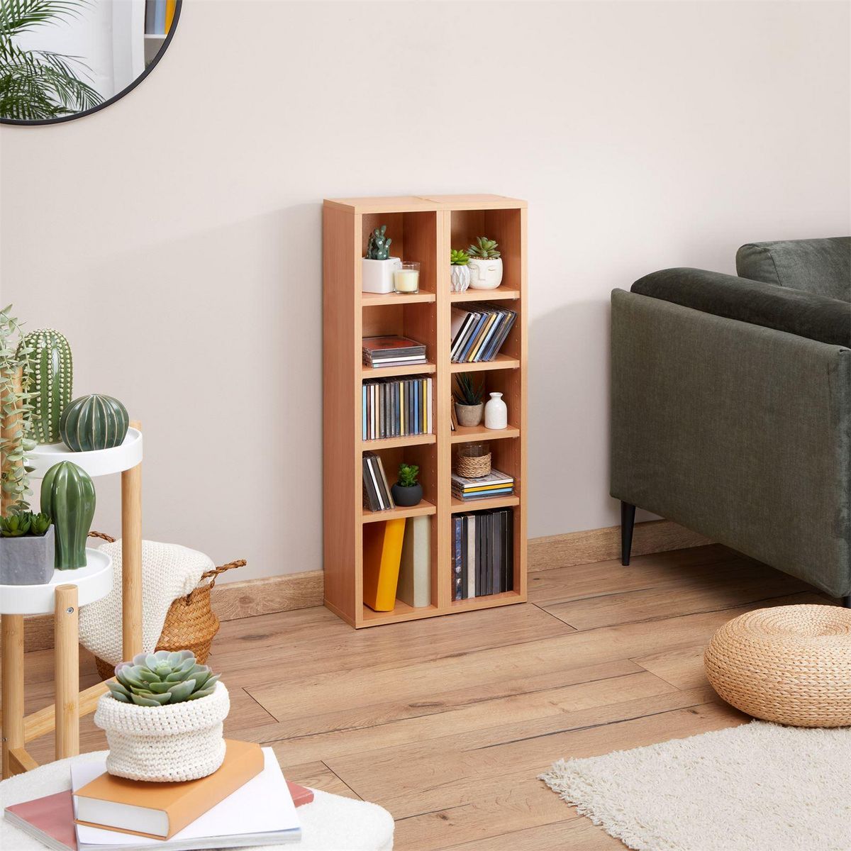 IDIMEX Etagères modulables MUSIQUE pour CD et DVD, en mélaminé