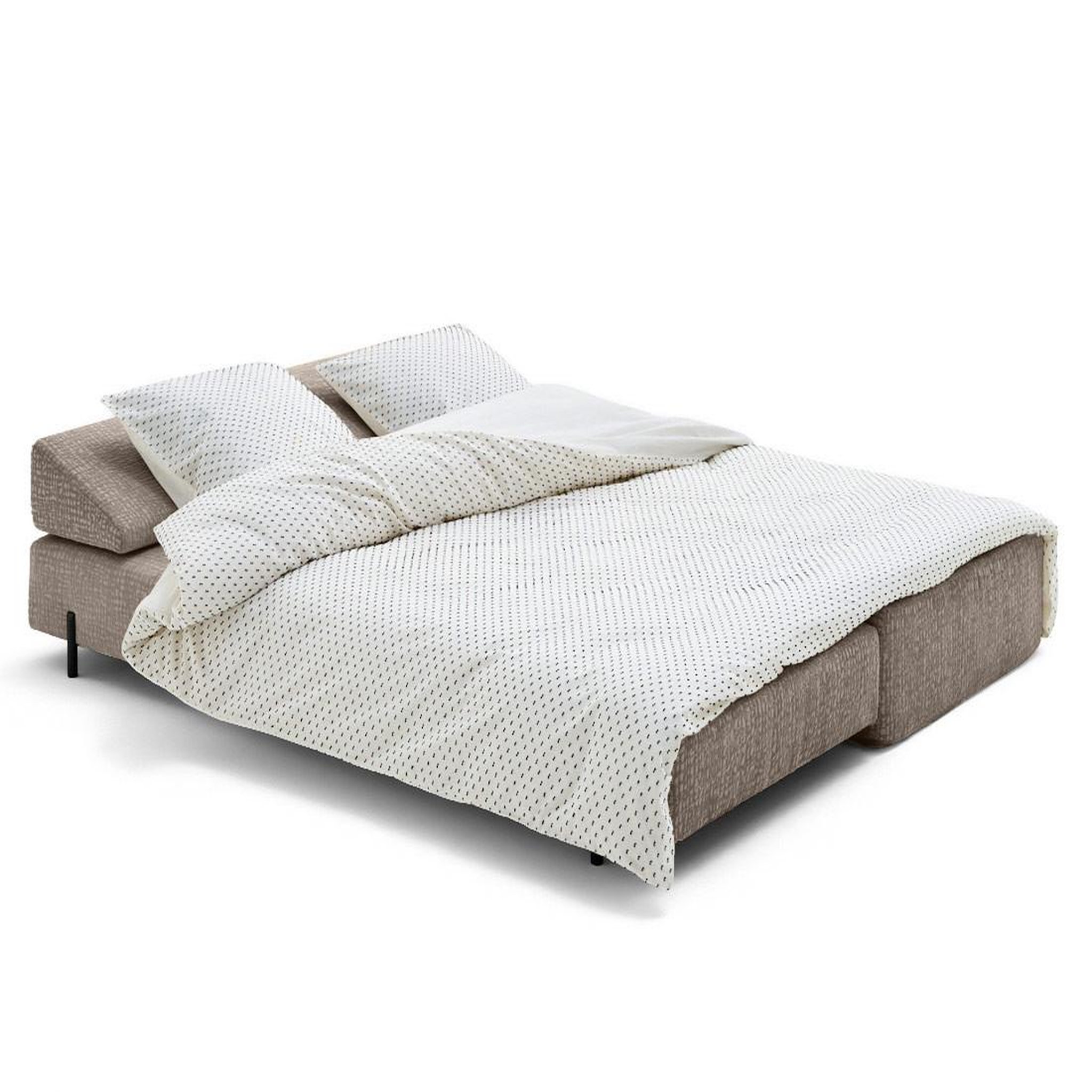 Voir la diapositive 2 : BEST MOBILIER Brescia - banquette 3 places convertible en tissu velours relief