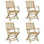 Voir la diapositive 2 : VIDAXL Chaises pliables de jardin lot de 4 bois massif d'acacia