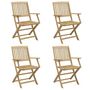 Voir la diapositive 2 : VIDAXL Chaises pliables de jardin lot de 4 bois massif d'acacia