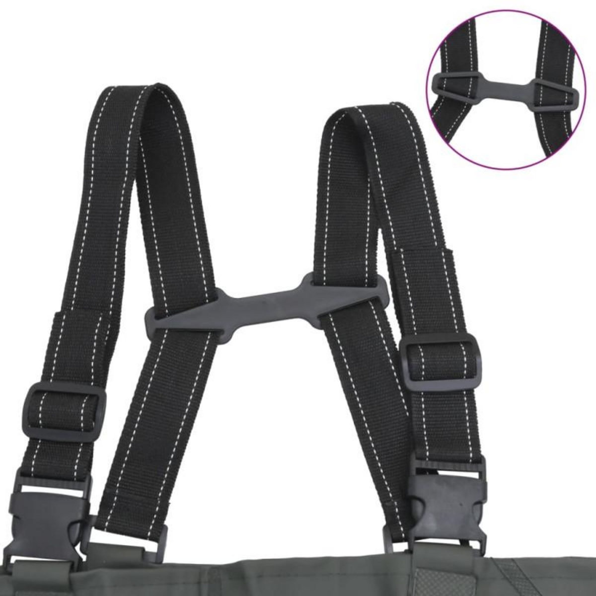 VIDAXL Cuissardes avec bottes et ceinture vert foncé taille 44