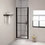 VIDAXL Porte de douche verre trempe 91x195 cm noir