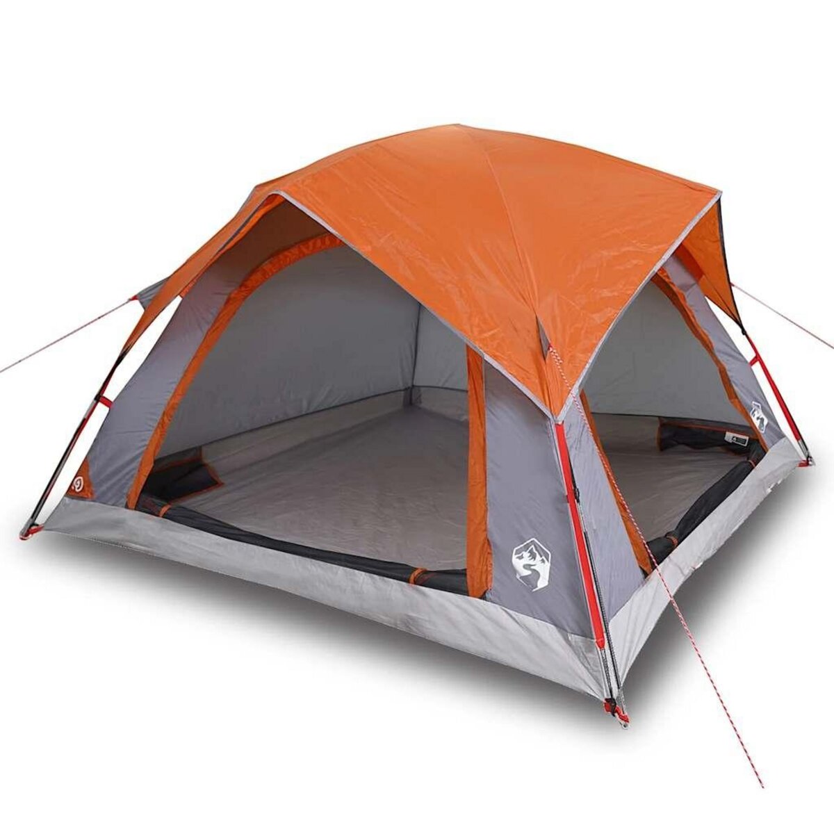 VIDAXL Tente de camping de cabine 4 personnes gris orange impermeable