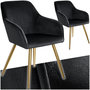 Voir la diapositive 1 : tectake Chaise rembourrée aspect velours noir/or Lot de 2