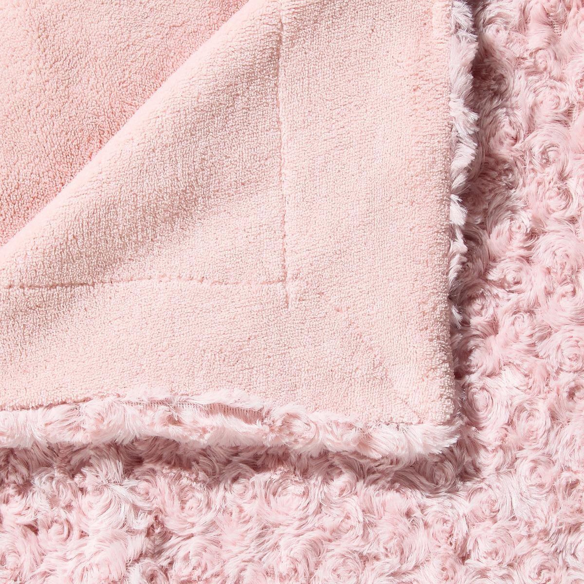 Voir la diapositive 2 : ATMOSPHERA Plaid Imitation Fourrure  Bouclée  180x230cm Rose