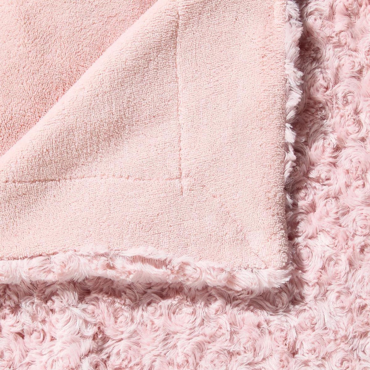 ATMOSPHERA Plaid Imitation Fourrure  Bouclée  180x230cm Rose