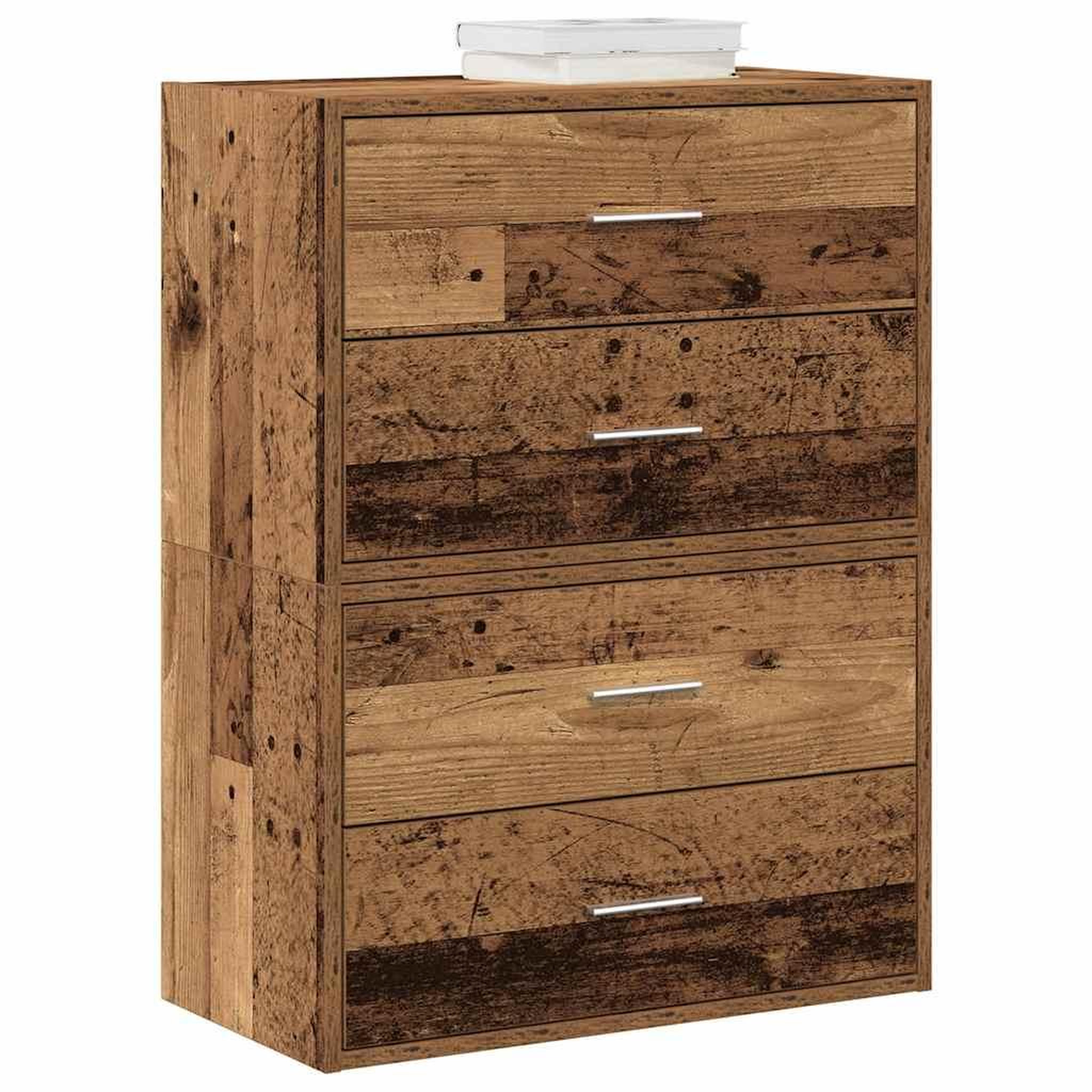 VIDAXL Armoires avec 2 tiroirs 2 pcs vieux bois bois d'ingenierie