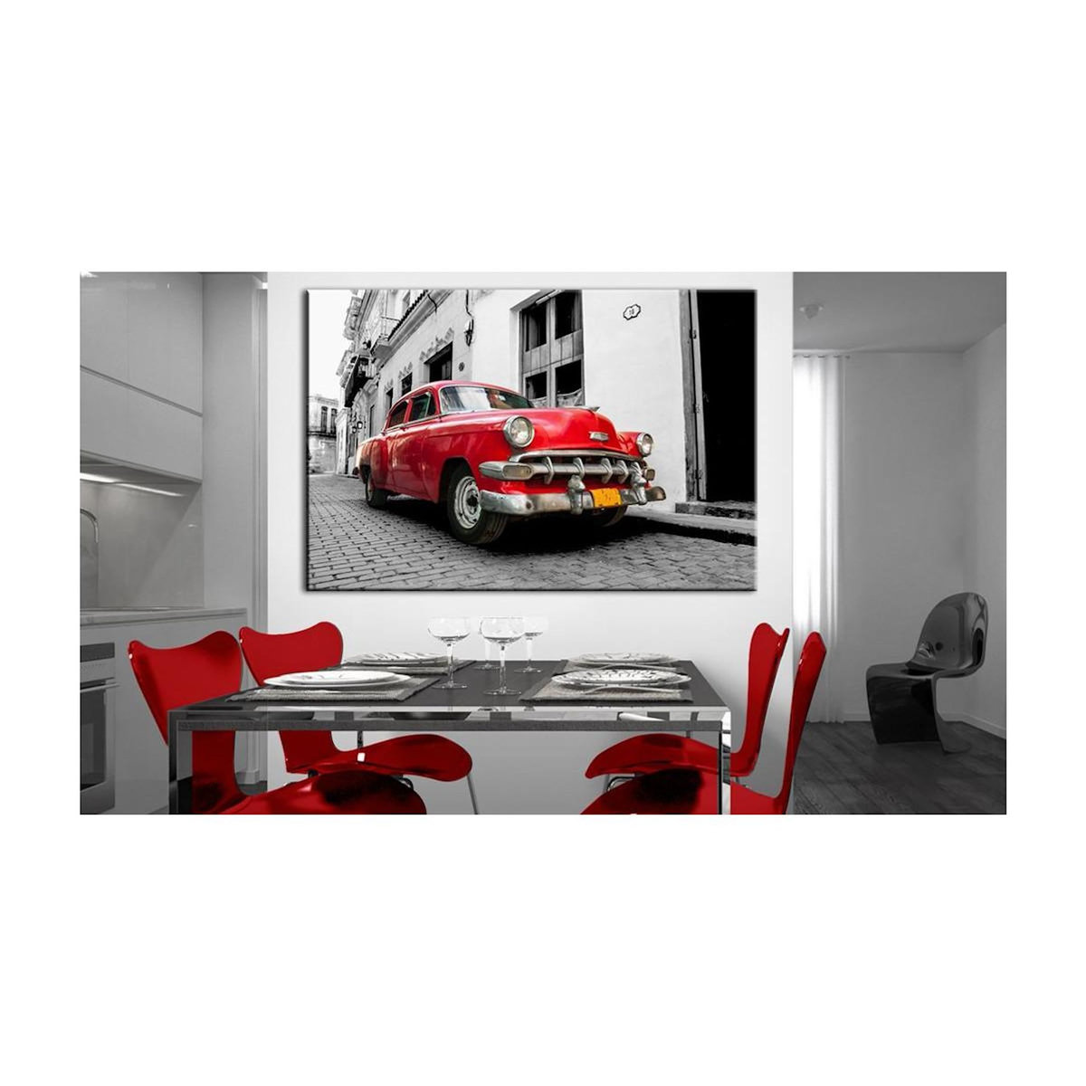 Paris Prix Tableau Imprimé  Cuban Classic Car Red