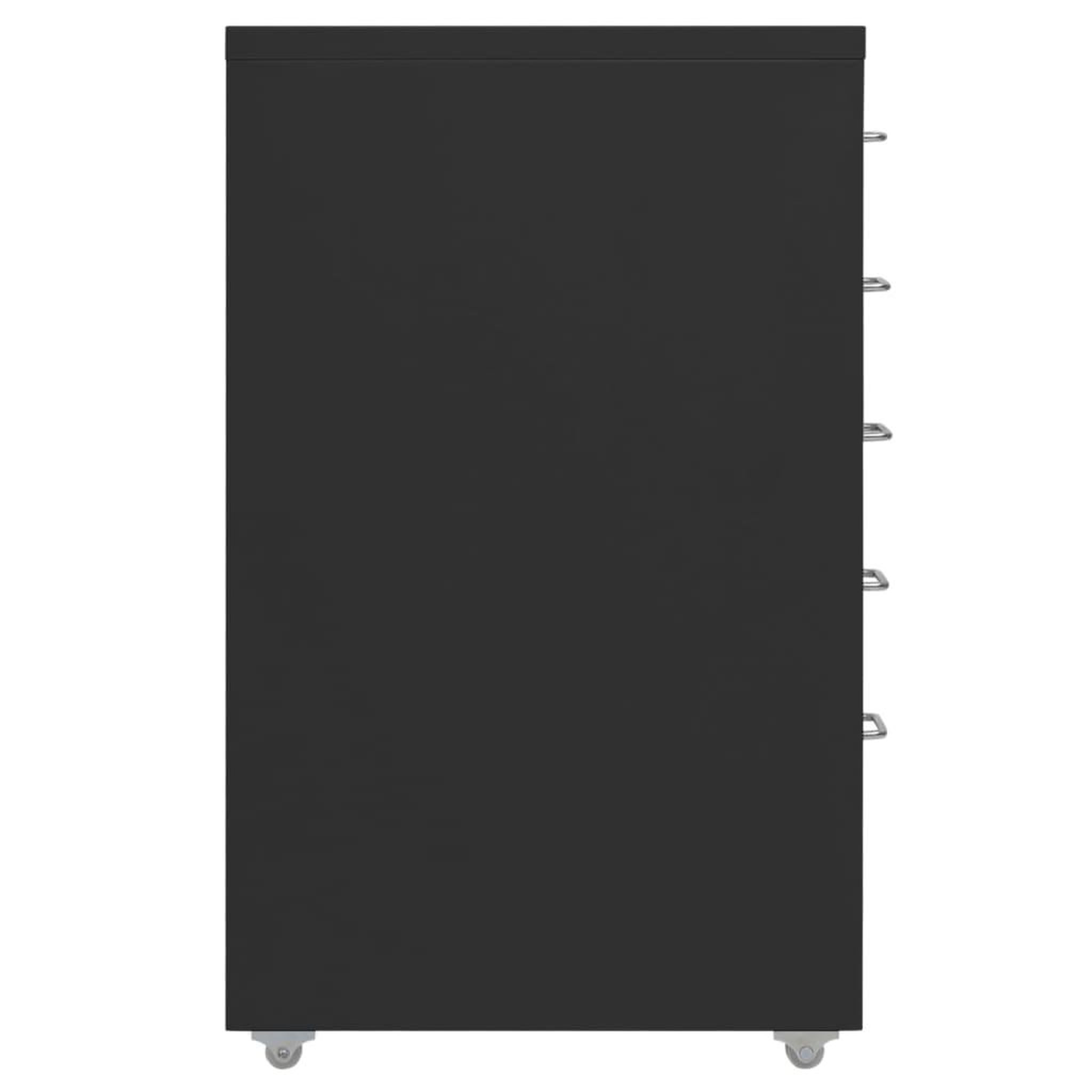 Voir la diapositive 3 : VIDAXL Classeur mobile Noir 28x41x69 cm Metal