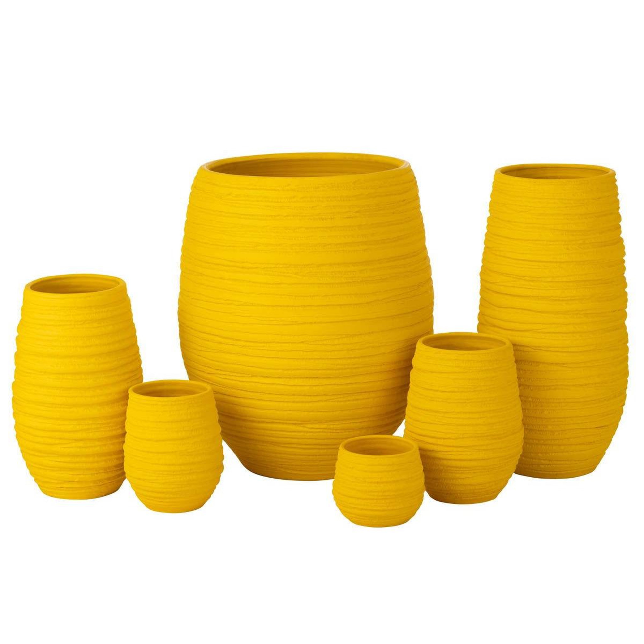 Voir la diapositive 2 : J-LINE Vase en céramique  fiesta  23cm jaune