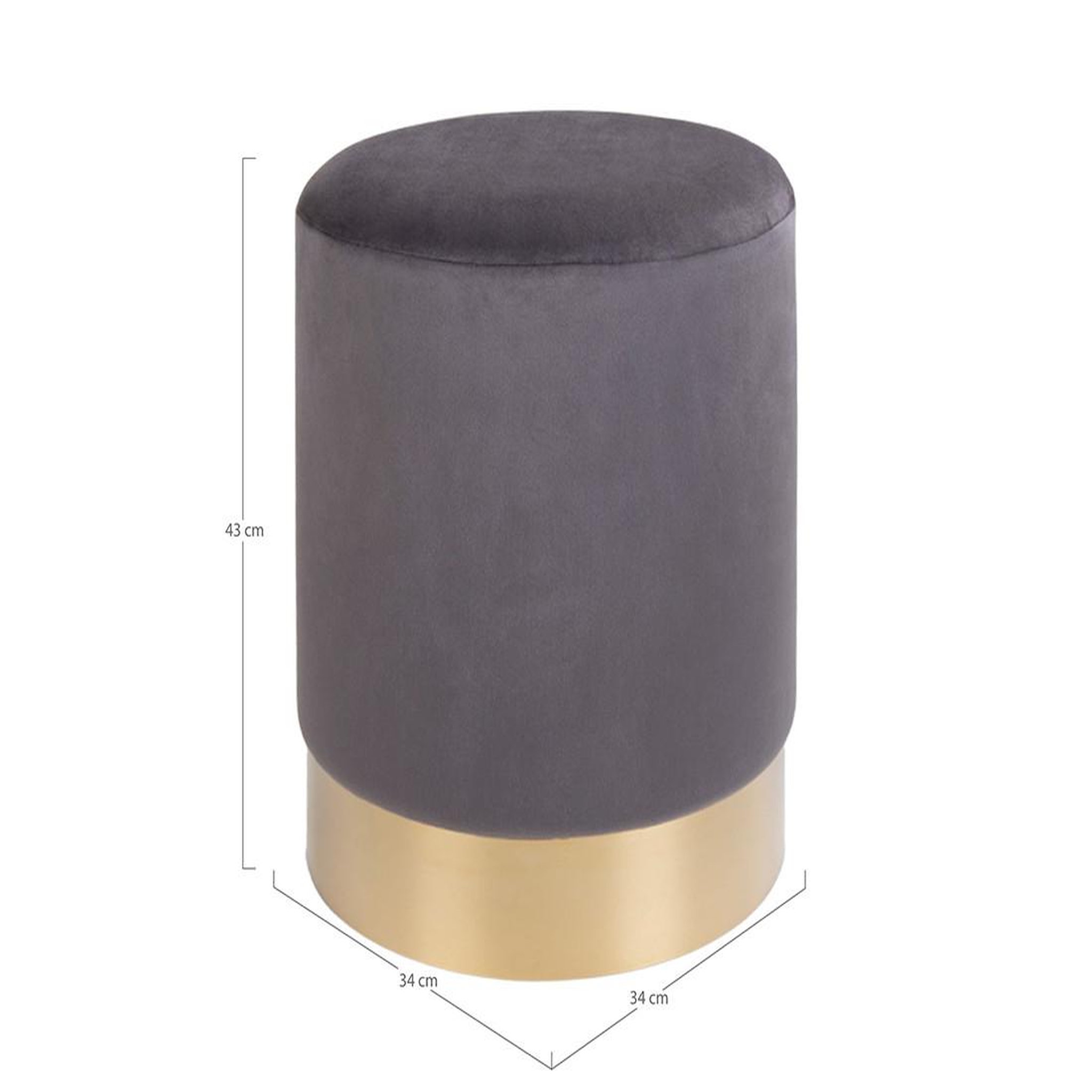 Voir la diapositive 4 : BEST MOBILIER Velana - pouf - en velours