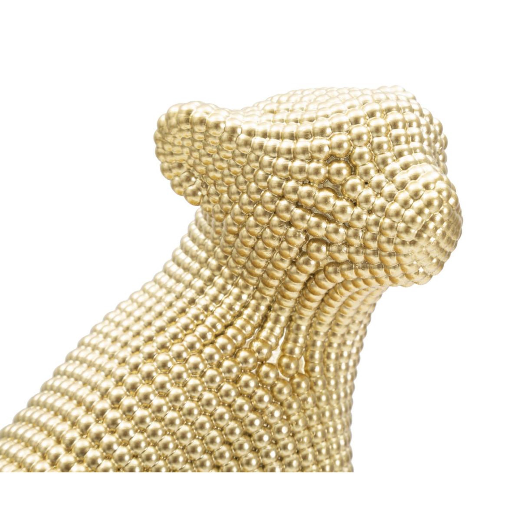 Voir la diapositive 2 : Paris Prix Statuette déco en résine  léopard  29cm or