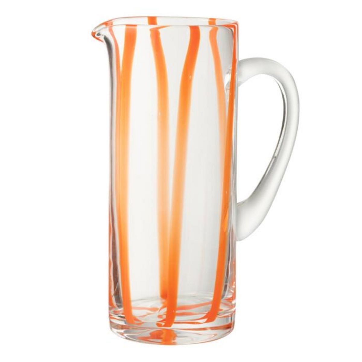 Paris Prix Carafe Rayures en Verre  Ophelie  25cm Orange