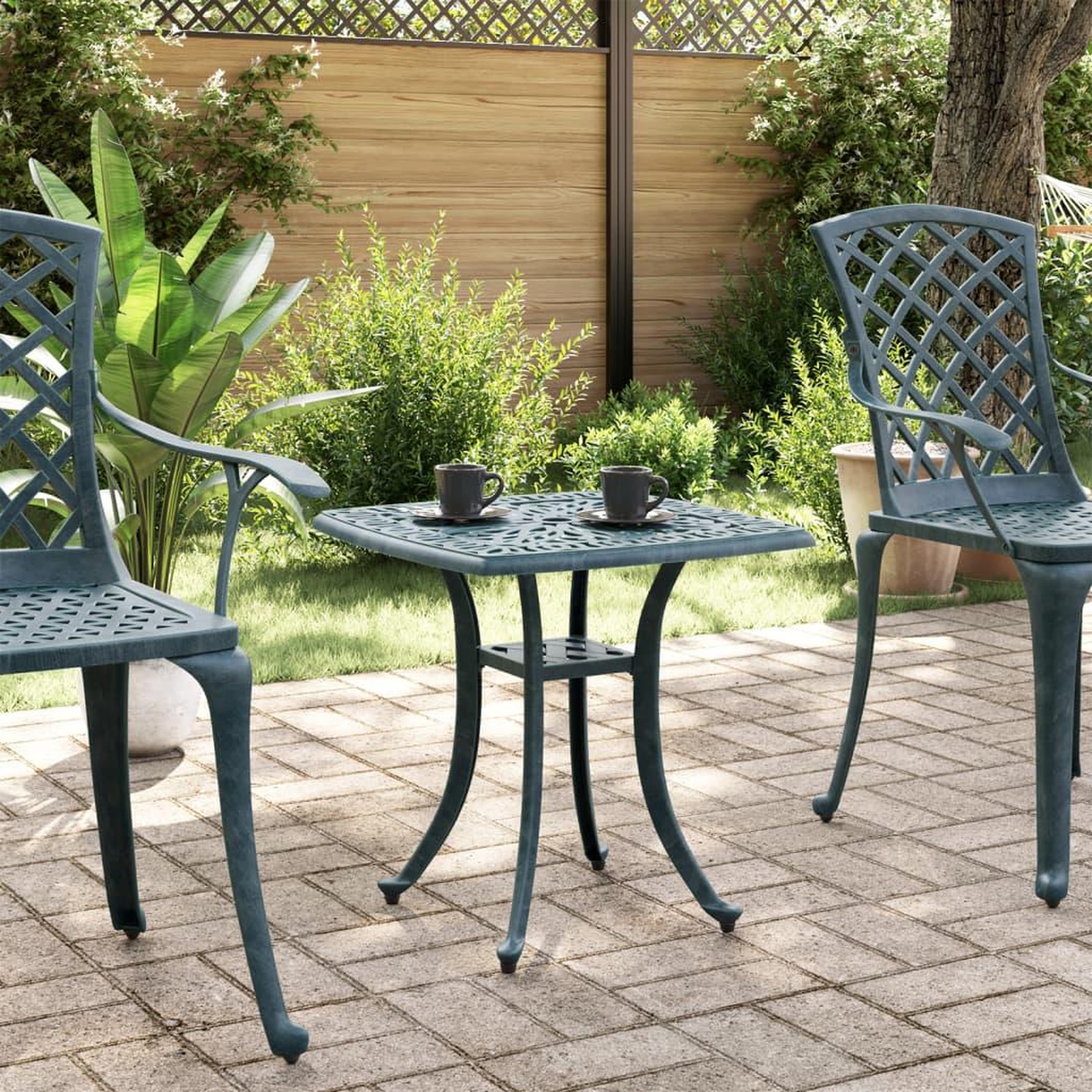 Voir la diapositive 3 : VIDAXL Table de jardin vert 53x53x53 cm aluminium coule