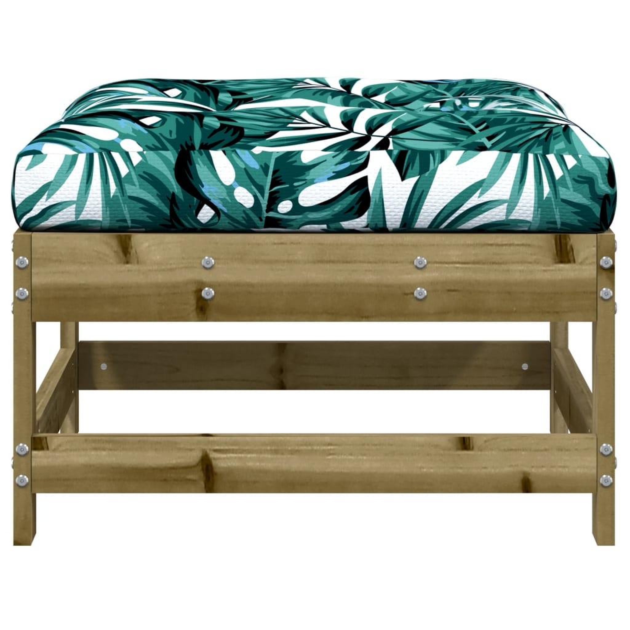 Voir la diapositive 5 : VIDAXL Repose-pieds de jardin et coussins lot de 2 bois pin impregne