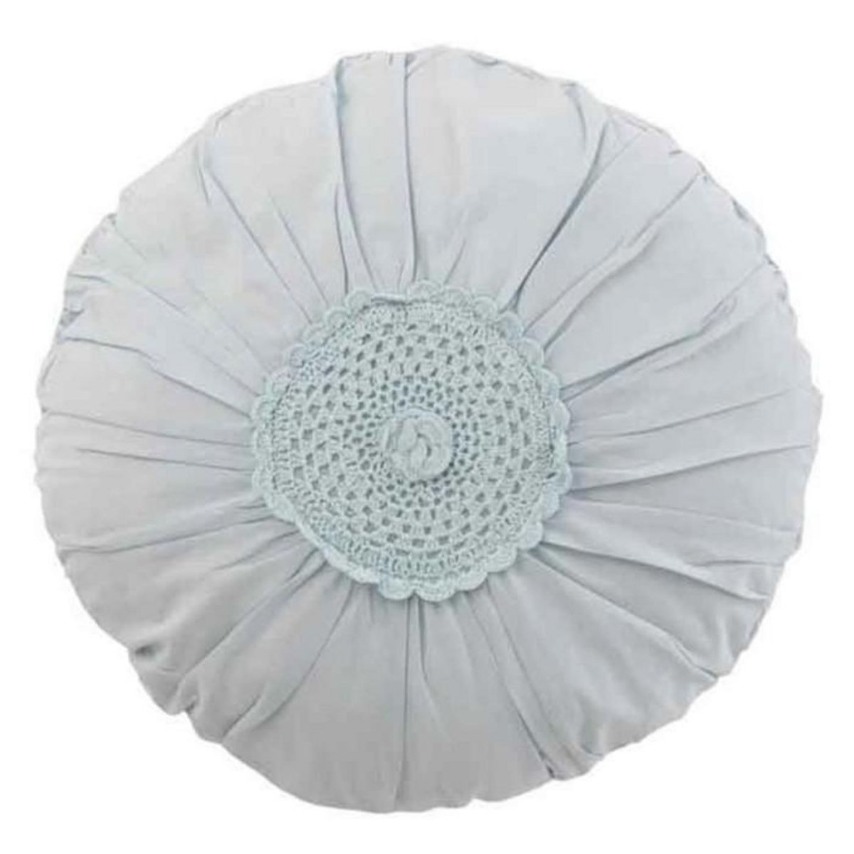 Paris Prix Coussin Rond Déco  Dentelle  40cm Bleu
