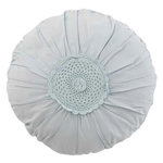 Paris Prix Coussin Rond Déco  Dentelle  40cm Bleu