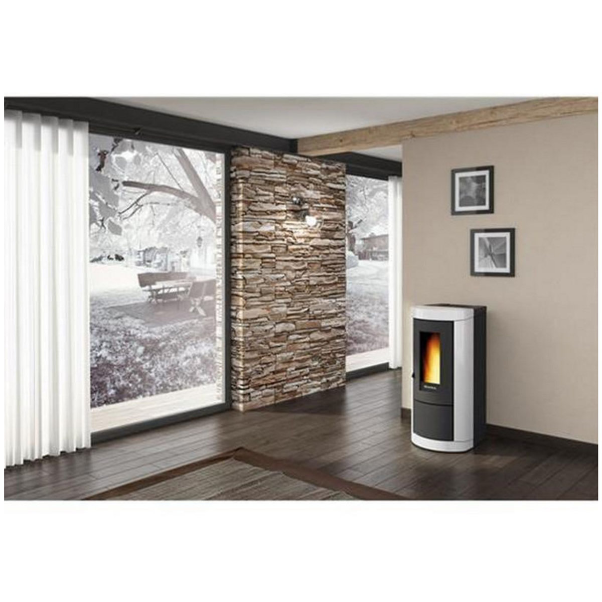 NORDICA EXTRAFLAME Poêle à granulés de bois 8kw blanc - miettaevoblanc